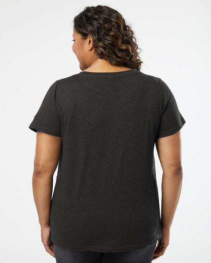 LAT Women's Curvy Collection Fine Jersey V-Neck Tee 3817 #colormdl_Vintage Smoke