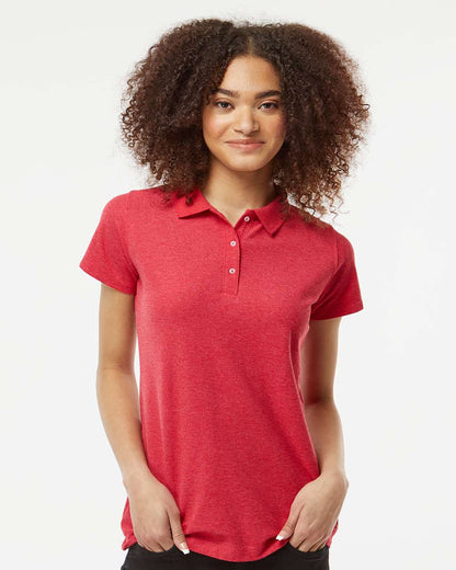 Tultex Women's 50/50 Sport Pique Polo 401 #colormdl_Heather Red