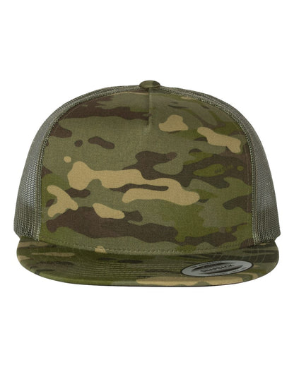 YP Classics Five-Panel Classic Trucker Cap 6006 #color_Multicam Tropic/ Green