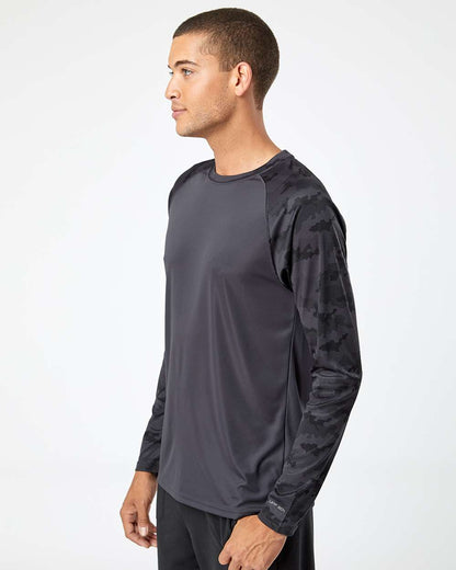 Paragon Unisex Cayman Performance Camo Colorblocked Long Sleeve T-Shirt 216 #colormdl_Graphite