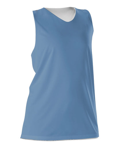 Alleson Athletic Women's Reversible Racerback Tank 506CRW #color_Columbia Blue/ White