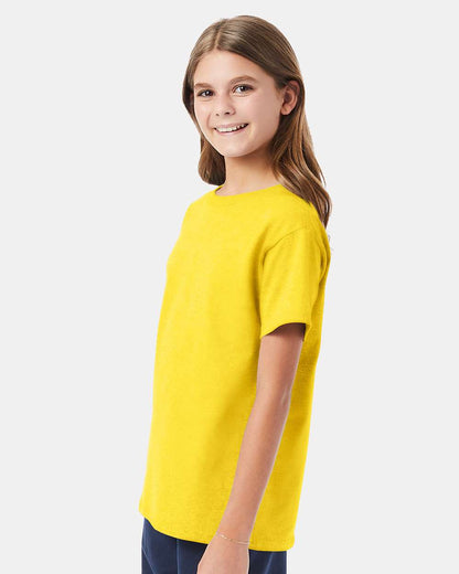 Hanes Essential-T Youth T-Shirt 5480 #colormdl_Athletic Yellow