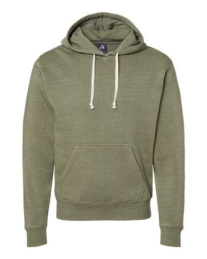J. America Men's Triblend Fleece Hooded Sweatshirt 8871 #color_Olive Triblend