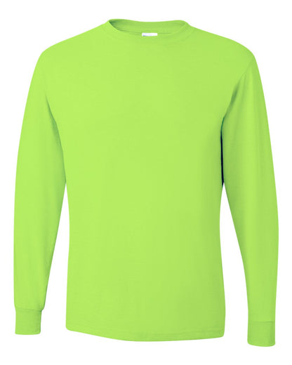 JERZEES Men's Dri-Power® Long Sleeve 50/50 T-Shirt 29LSR #color_Safety Green