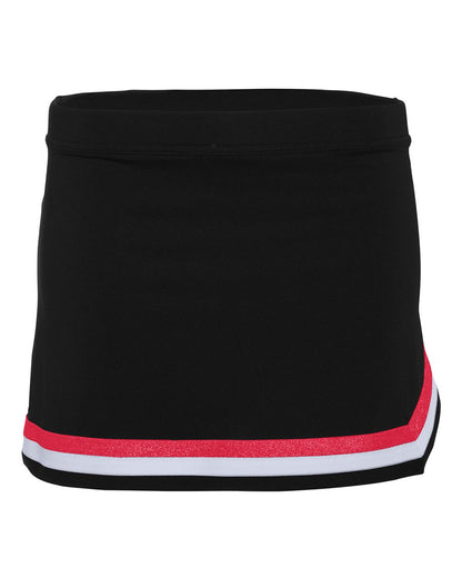Augusta Sportswear Girls' Pike Skirt 9146 #color_Black/ Red/ White