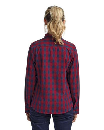 Artisan Collection by Reprime Women's Mulligan Check Cotton Dress Shirt RP350 #colormdl_Red/ Navy
