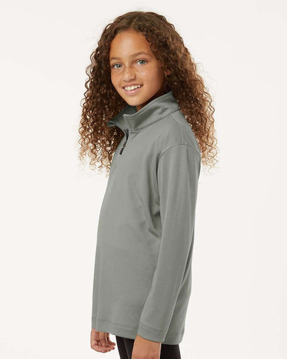 AllPro Youth Pro-Lock Performance Quarter-Zip Pullover 41870Y #colormdl_Greystone