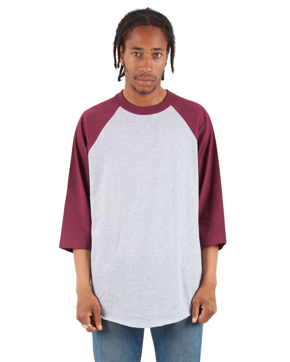 #colormdl_Heather Grey/ Burgundy