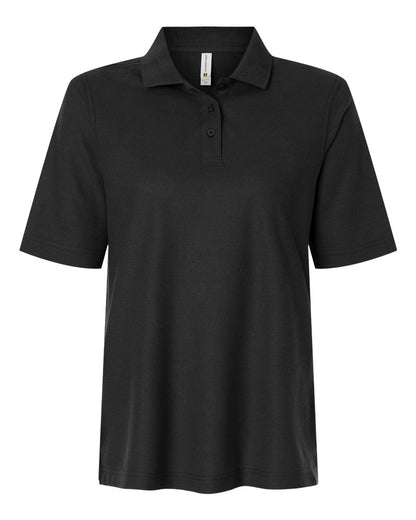 Harriton Women's Maverick CVC Pique Polo M105W #color_Black
