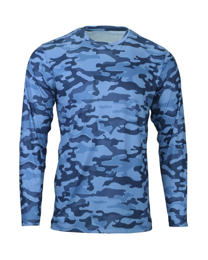 Paragon Men's Woodland Performance Long Sleeve T-Shirt 238 #color_Sky Camo