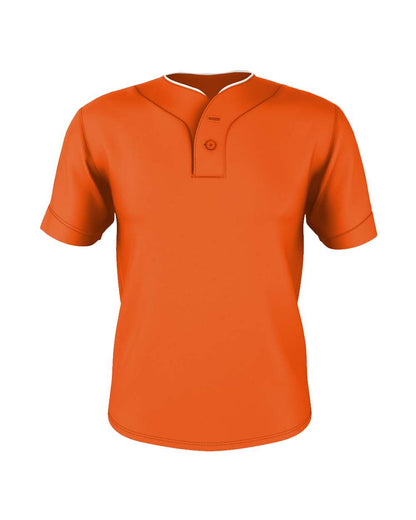 Alleson Athletic Two Button Mesh Baseball Jersey With Piping 52MTHJ #color_Orange/ White