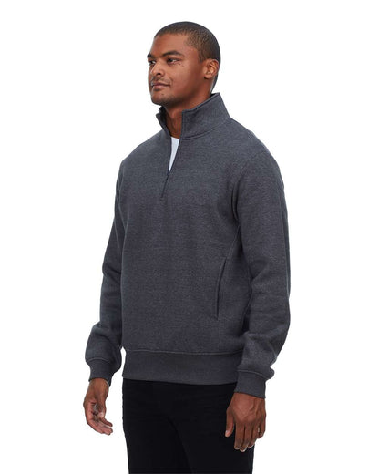Threadfast Apparel Unisex Ultimate Fleece Quarter-Zip Sweatshirt 320Q #colormdl_Charcoal Heather