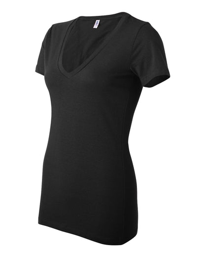BELLA + CANVAS Women’s Jersey Deep V-Neck Tee 6035 #color_Black