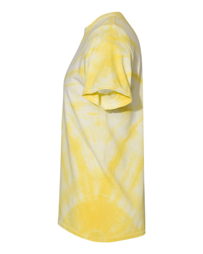 Dyenomite Cyclone Pinwheel Tie-Dyed T-Shirt 200CY #color_Pale Yellow