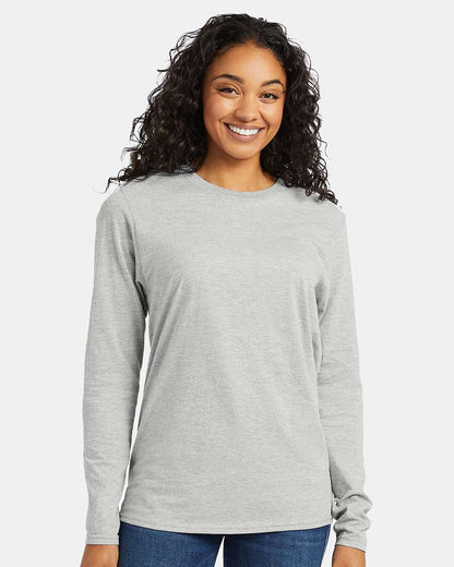 Hanes Unisex Perfect-T Long Sleeve T-Shirt 498L #colormdl_Ash