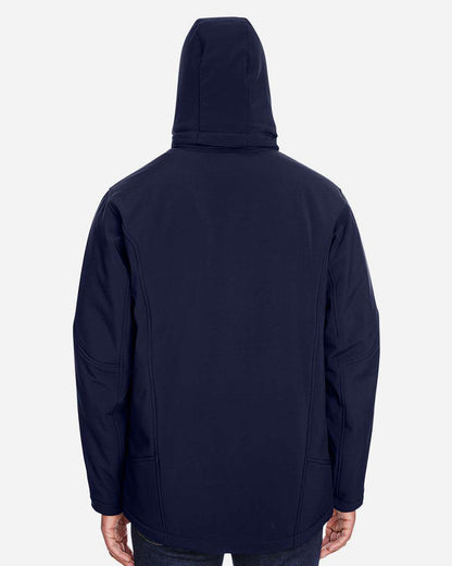 North End Men's Glacier Insulated Three-Layer Fleece Soft Shell Hood Jacket with Detachable Hood 88159 #colormdl_Classic Navy