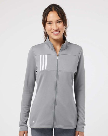 Adidas Women's 3-Stripes Double Knit Full-Zip A483 #colormdl_Grey Three/ White