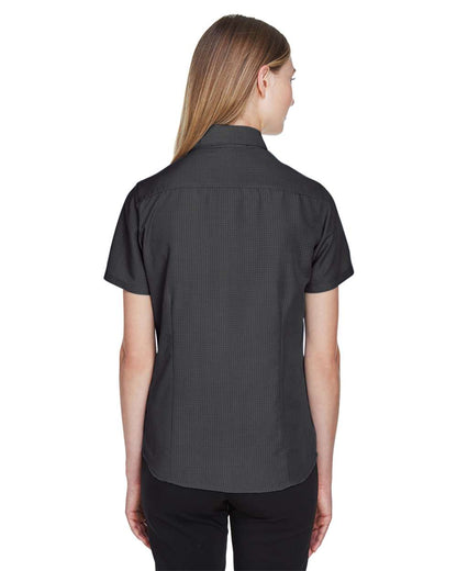 Harriton Women's Barbados Textured Camp Shirt M560W #colormdl_Black