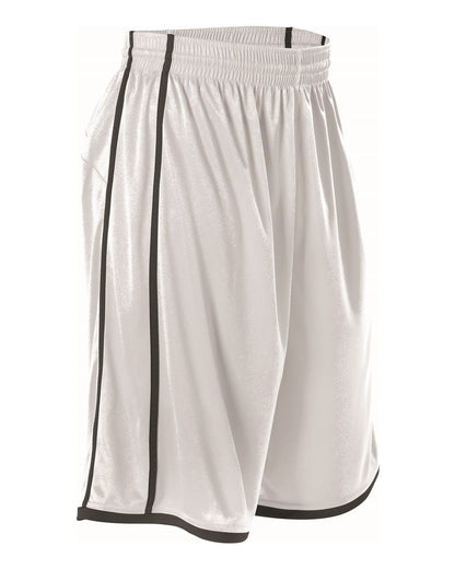 Alleson Athletic Women's Basketball Shorts 535PW #color_White/ Black