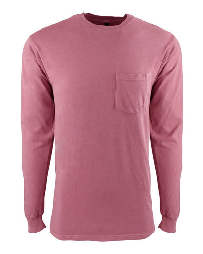 Next Level Unisex Inspired Dye Long Sleeve Pocket T-Shirt 7451 #color_Smoked Paprika