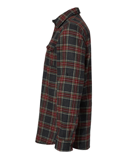 Burnside Yarn-Dyed Long Sleeve Flannel Shirt 8210 #color_Grey/ Red