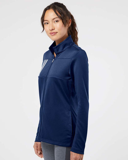 Adidas Women's 3-Stripes Double Knit Full-Zip A483 #colormdl_Team Navy Blue/ Grey Two