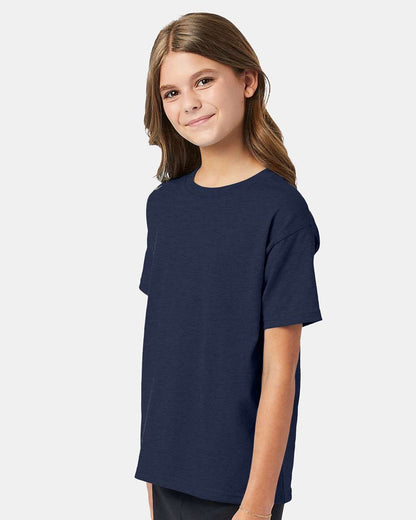 Hanes Ecosmart™ Youth T-Shirt 5370 #colormdl_Heather Navy