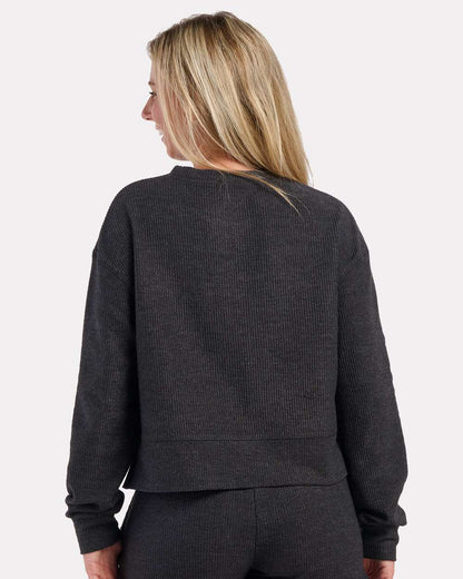 Boxercraft Women's Cropped Boxy Long Sleeve T-Shirt BW5102 #colormdl_Black
