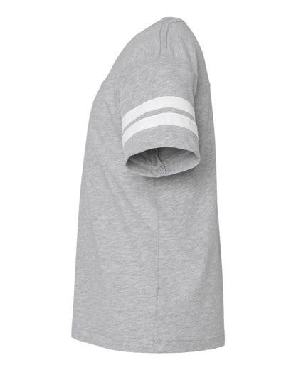 LAT Youth Football Fine Jersey Tee 6137 #color_Vintage Heather/ White