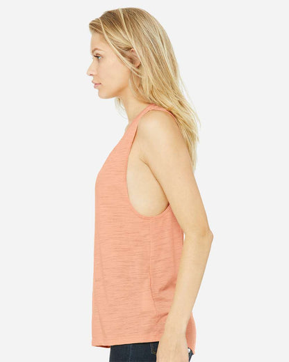 BELLA + CANVAS Women's Flowy Scoop Muscle Tank 8803 #colormdl_Peach Slub