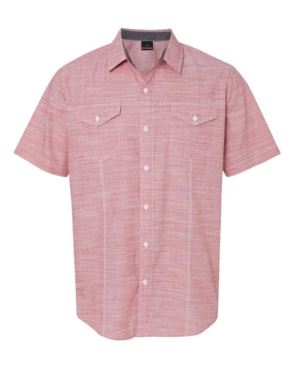 Burnside Textured Solid Short Sleeve Shirt 9247 #color_Red