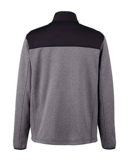 CORE365 Men's Venture Heathered Stripe Hybrid Jacket CE74 #color_Black/ White