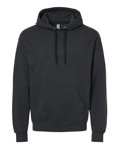 JERZEES Unisex Ultimate CVC Hooded Sweatshirt IC49MR #color_Black Ink Heather