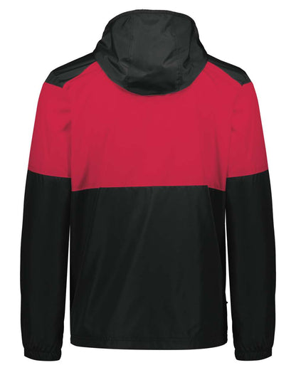 Holloway Men's SeriesX Hooded Jacket 229528 #color_Black/ Scarlet
