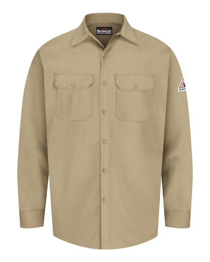 Bulwark Men's Tall Flame Resistant Excel Work Shirt SEW2T #color_Khaki
