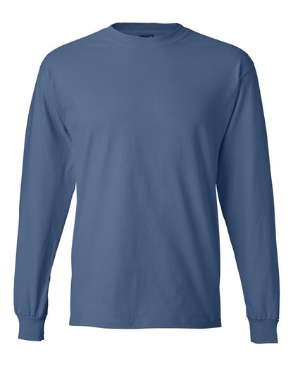 Hanes Unisex Beefy-T® Long Sleeve T-Shirt 5186 #color_Denim Blue