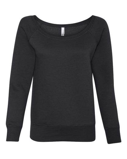 BELLA + CANVAS Women’s Sponge Fleece Wide Neck Sweatshirt 7501 #color_Black
