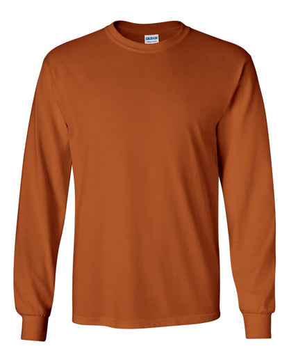 Gildan Unisex Ultra Cotton® Long Sleeve T-Shirt 2400 #color_Texas Orange