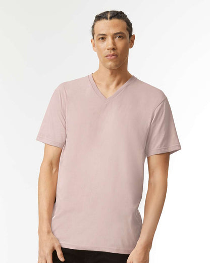 American Apparel CVC V-Neck Tee 2006CVC #colormdl_Heather Blush