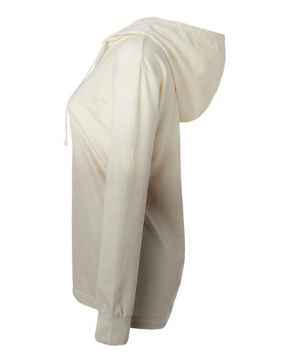 MV Sport Women's French Terry Ombré Hooded Sweatshirt W20185 #color_Ecru/ Atmosphere