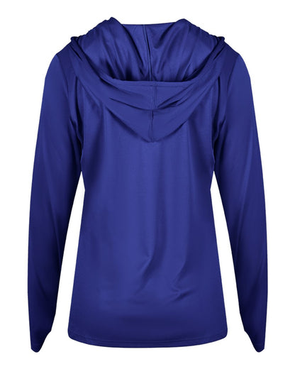 Badger Women's B-Core Long Sleeve Hooded T-Shirt 4165 #color_Royal