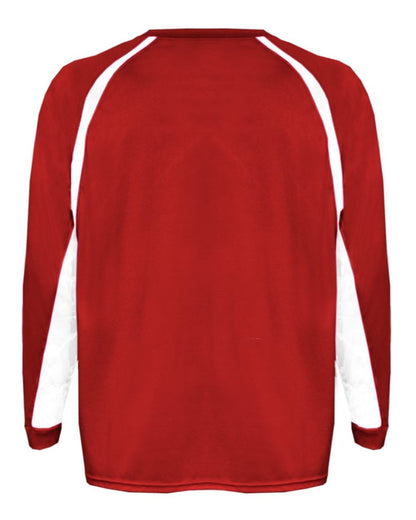 Badger Youth B-Core Hook Long Sleeve T-Shirt 2154 #color_Red/ White