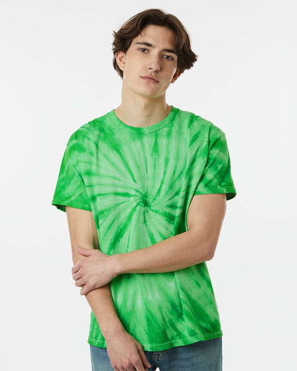Dyenomite Cyclone Pinwheel Tie-Dyed T-Shirt 200CY #colormdl_Kelly