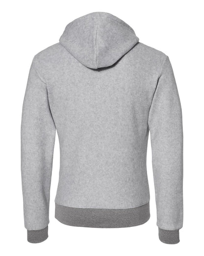 J. America Men's Flip Side Fleece Hooded Sweatshirt 8709 #color_Grey Heather