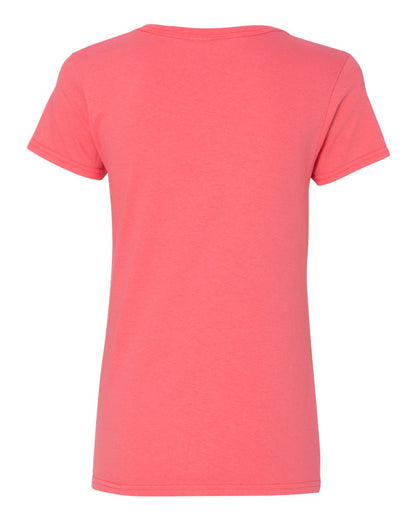 Gildan Women's Heavy Cotton™ V-Neck T-Shirt 5V00L #color_Coral Silk