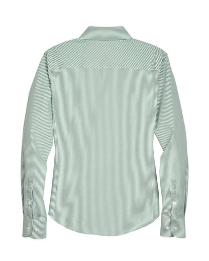 Devon & Jones Women's Crown Collection® Banker Stripe Woven Dress Shirt D645W #color_Dill