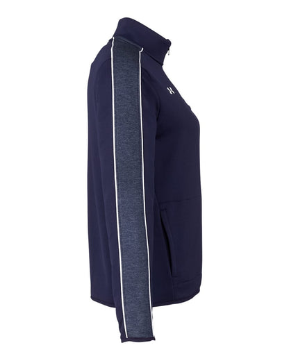 Under Armour Women's Command 2.0 Quarter-Zip Pullover 1383274 #color_Midnight Navy/ White