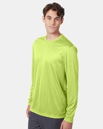 Hanes Unisex Cool DRI® Long Sleeve Performance T-Shirt 482L #colormdl_Safety Green