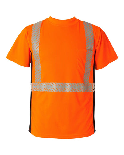 Kishigo Unisex Premium Black Series® Breathable Tape Class 2 T-Shirt 9114-9115 #color_Orange