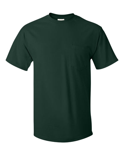 Hanes Men's Authentic Pocket T-Shirt 5590 #color_Deep Forest